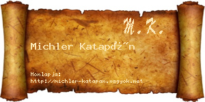 Michler Katapán névjegykártya